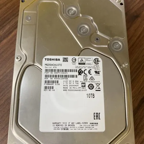 Ổ Cứng HDD Toshiba 10TB 7200 RPM 256M SATA 3.5" Enterprise Hard Drive (MG06ACA10TE)